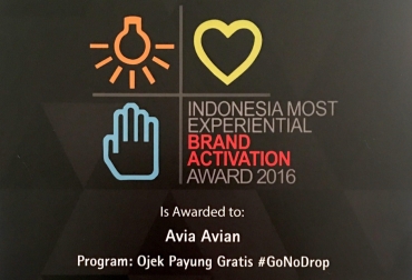 #GoNoDrop Raih Penghargaan Indonesia Most Experiental Brand Activation Award 2016